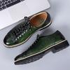 Модные новые туфли из коровьей кожи для молодежи, деловые, формальные, мужские, повседневные, в британском стиле, с острым носком, на шнуровке, свадебные, a16