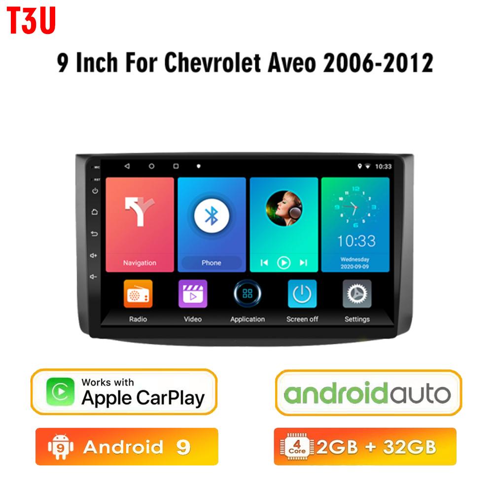 icreative Android для Chevrolet Aveo 2006-2012 автомагнитола 2 din android авто мультимедиа gps трек Carplay 2din стерео
