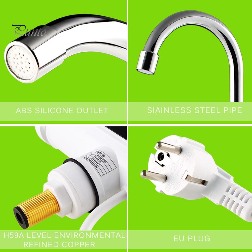 220V 3000W Кухонный цифровой безрезервуарный кран с мгновенным нагревателем Горячая/холодная вода