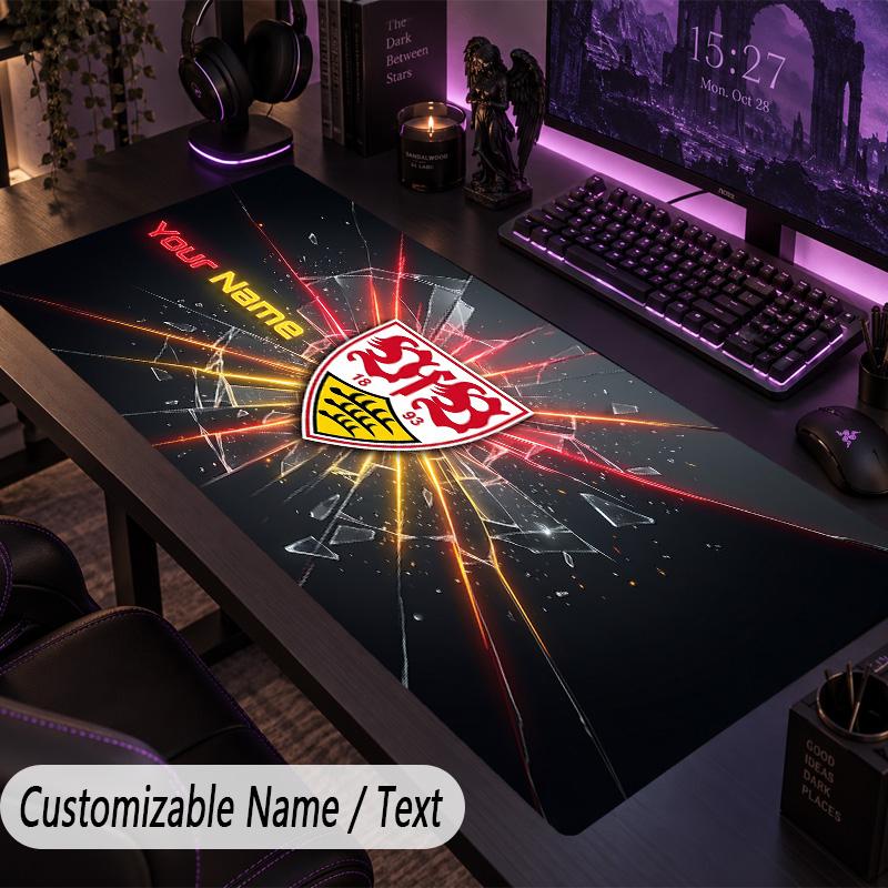 Large Mouse PadVfB Stuttgart FC Custom Name Text Personalized Desk Mat Non Slip Gaming Pad