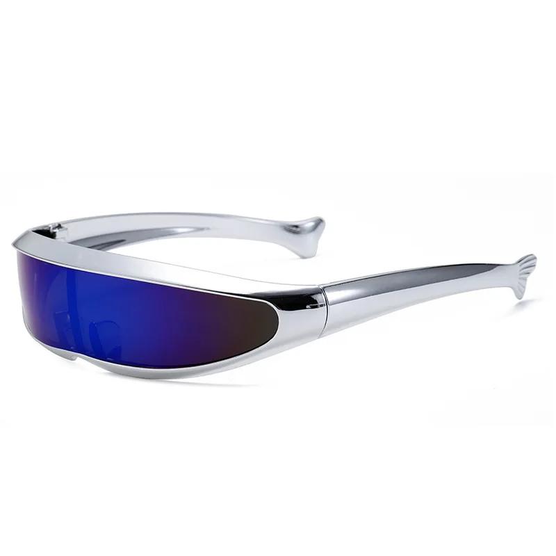 Футуристические цельные зеркальные персонализированные гальванизированные солнцезащитные очки Женские Мужские Y2K Стимпанк Очки для рейв-вечеринки UV400