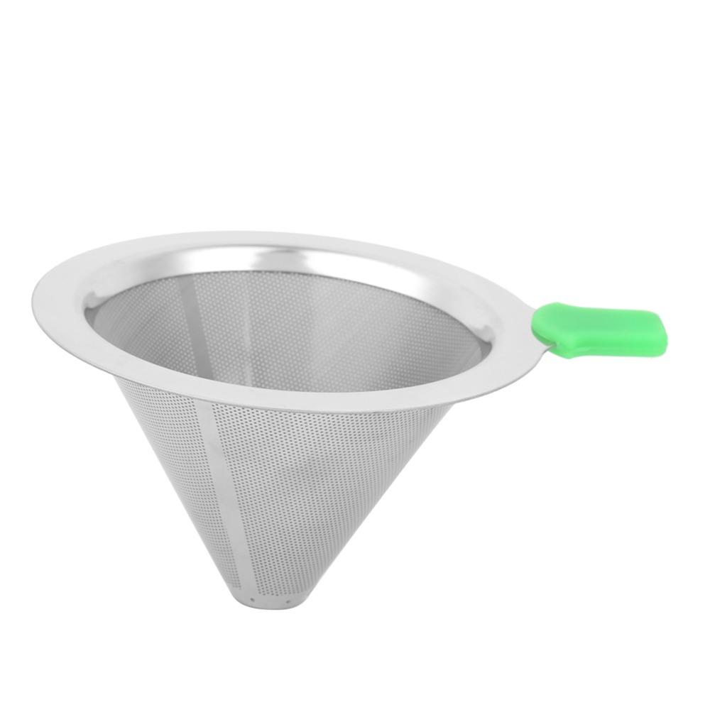 Fine Mesh Reusable Coffee Funnel Stainless Steel Drip Coffee Maker Pour Over Coffee Brewing