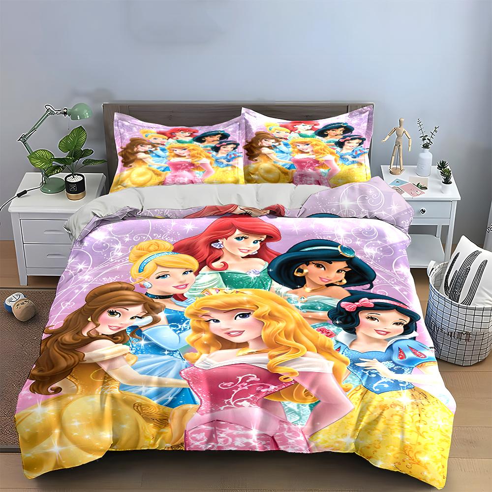 Princess Themed Bedding Set for Kids Bedding set (1 duvet cover, 2 pillowcases, duvet not included)