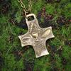 Vintage Bronze Food Cross Pendant Necklace Men Women Fashion Religious Jewelry Gift