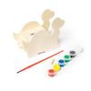 Dinosaur Wooden Piggy Bank To Paint with 6 Pots of Paint and Brush