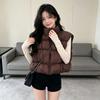 Autumn And Winter Design Short Stand-Up Collar Puffs Loose Large Size Sleeveless Clothes Vest Jacket