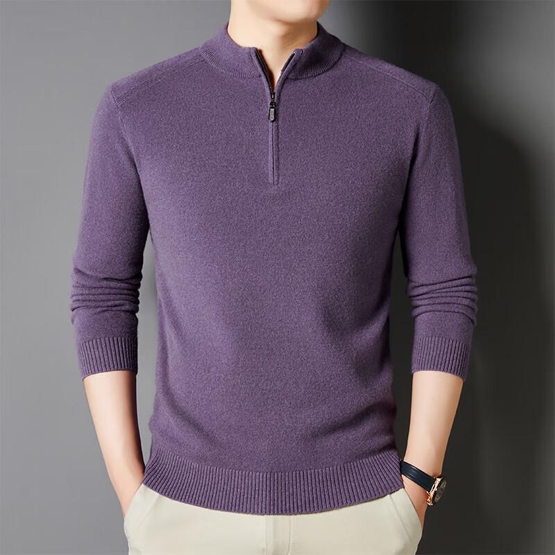Men's Zipper Stand-Collar Pullover Knit Sweater YTMTST6465