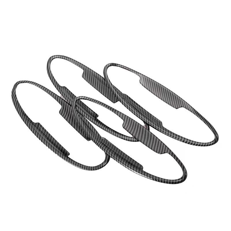 Подходит для Fiesta/Ecosport 09-14: Комплект декоративных накладок на дверные ручки и черных накладок на дверные чаши с рисунком из углеродного волокна