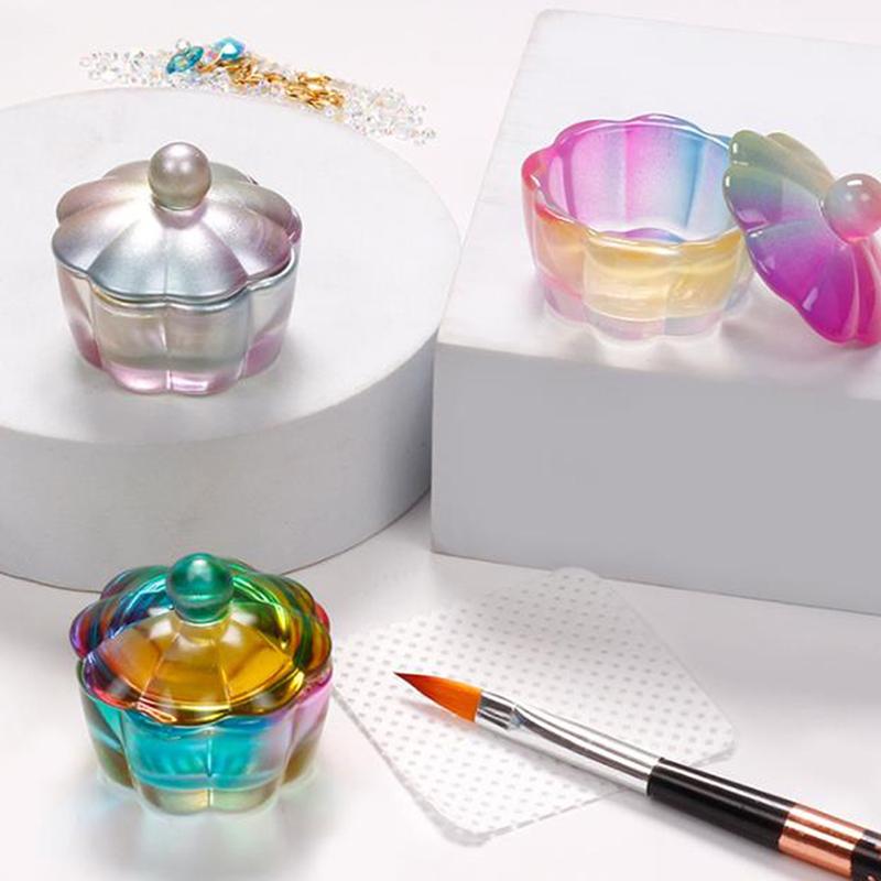 Стакан для мытья кистей для нейл-арта Стеклянный стакан с крышкой Чаша Оборудование для маникюра