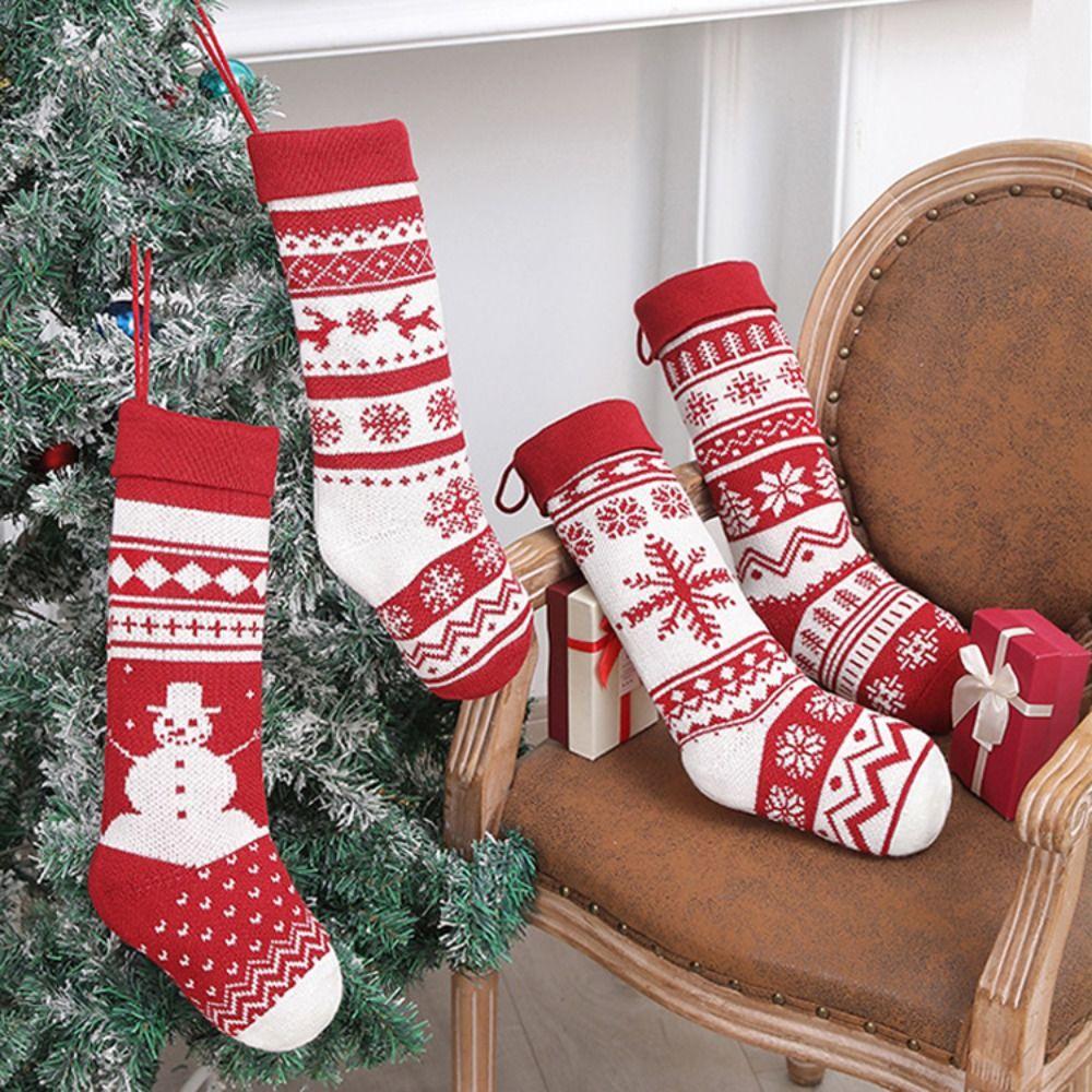 Hanging Christmas Gift Sock Xmas Tree Ornaments Gift Bag Christmas Decor