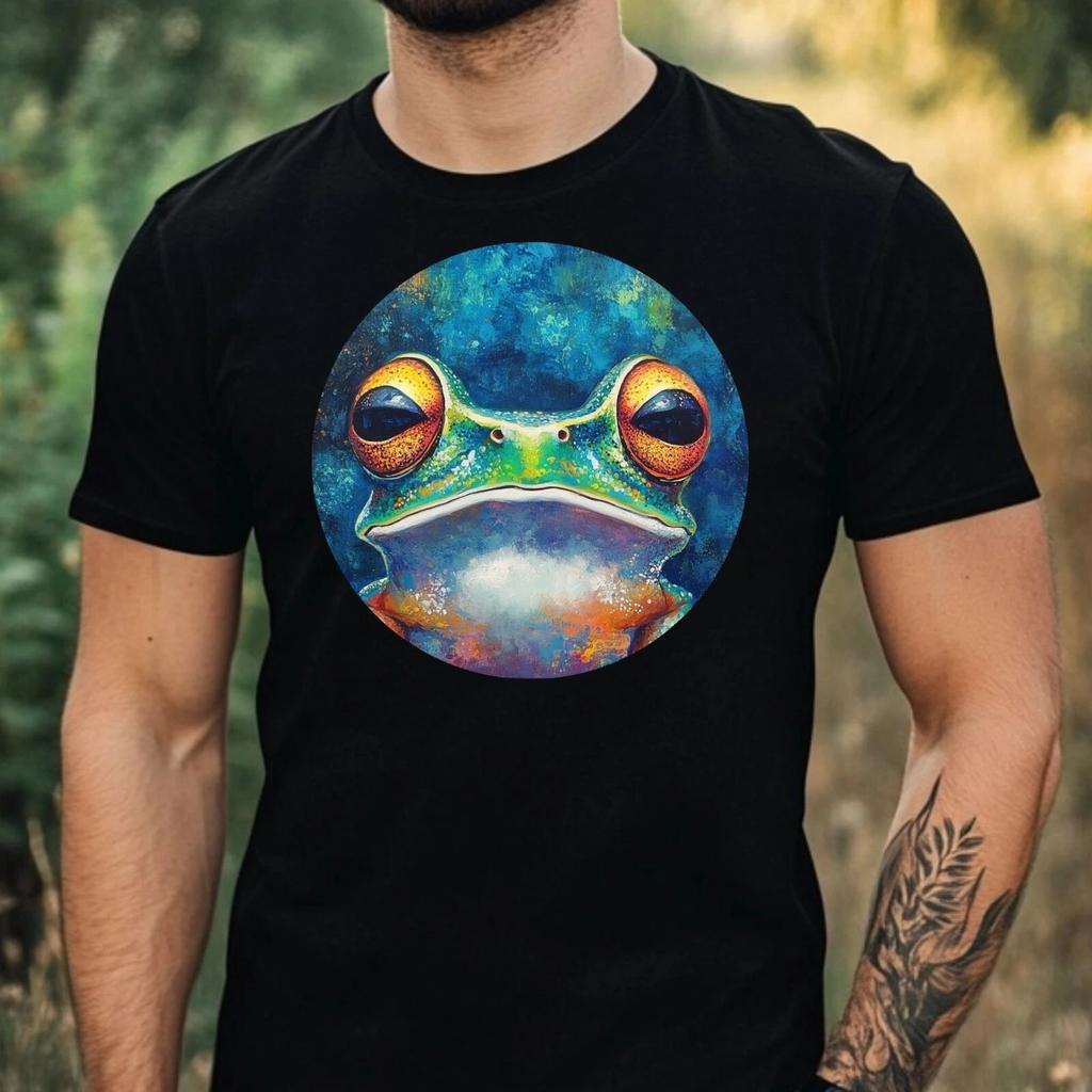 T-Shirt Herren Frosch Portrait Motiv Baumwolle Größe XS bis 5XL