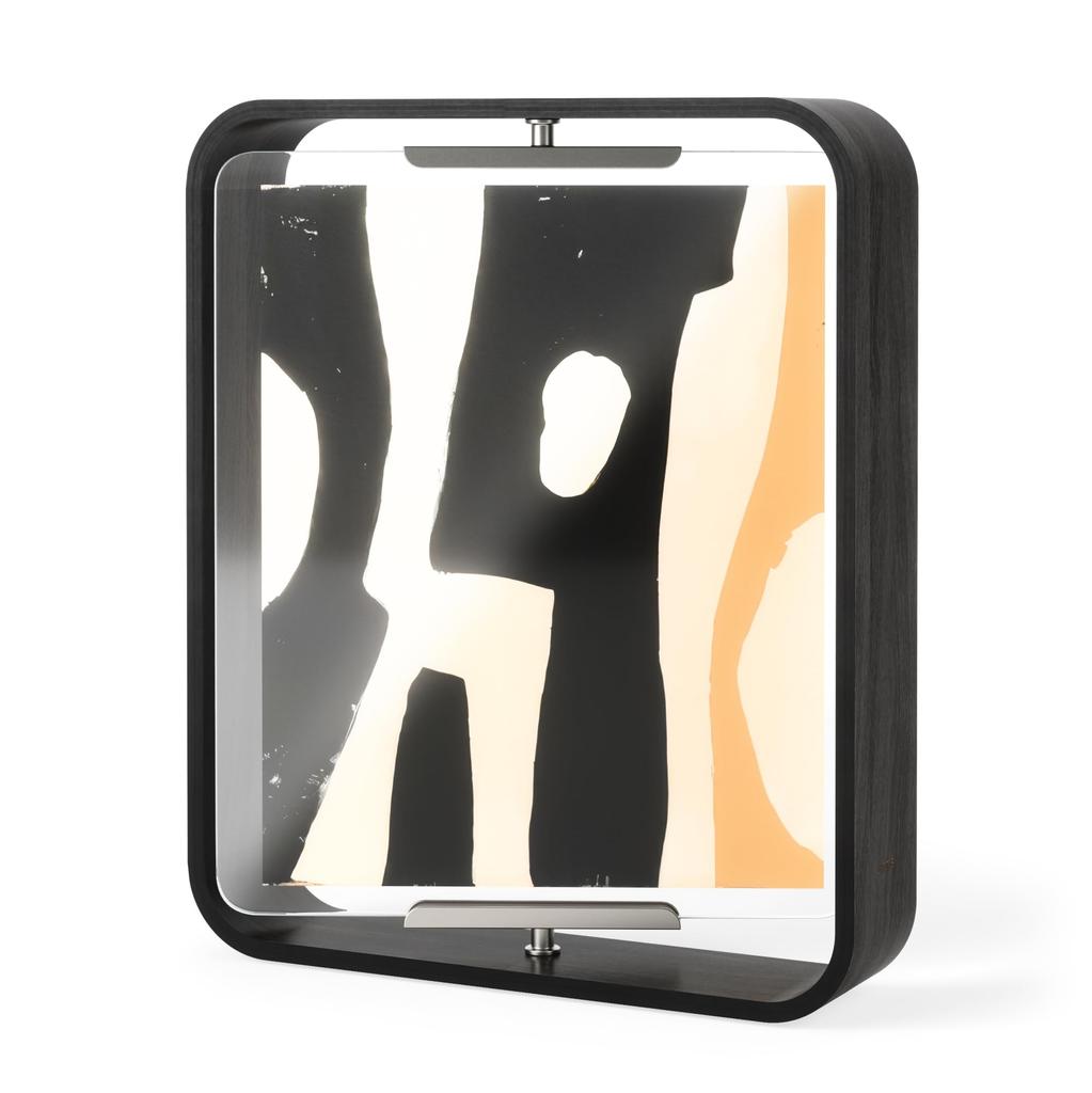 Umbra Bellwood 8x10 Desk Picture Frame with Curved Wood Trim and Rotating Walnut Double-Sided Display,