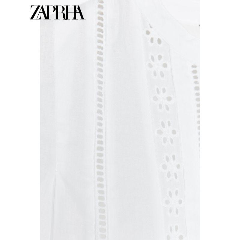 Zaprha 2025 New Arrival French Style Vertical Lace Romantic Style Casual Tops Shirt for Women 4387039