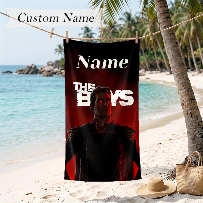 The Boys Custom Name Printed Beach Towel Personalized Soft Towel For Swimming Beach Travel