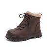 Autumn Winter Snow Boots Women's Velvet-Lined Leather Ankle Boots - Non-Slip Soft Warm Snow Boots