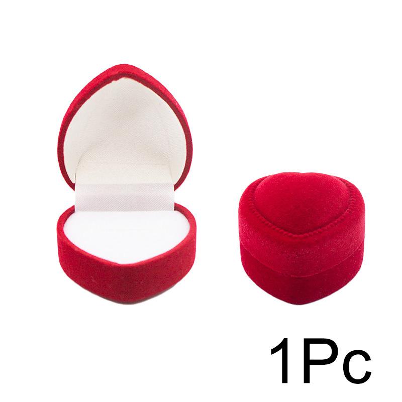 1 шт. Свадебный дисплей, элегантный органайзер для колец в форме сердца, удобная упаковка для ювелирных изделий, бархатный держатель для сережек