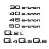 Car Logo Letters Badge Emblems Symbols Sticker Decal for Q2 Q2L Q3 Q3L Q4 Q5 Q6 Q7 Q8 30 35 40 45 55 E-tron 45etron 50etron