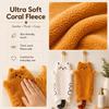 2-Pack Cute Cartoon Cat Coral Fleece Hanging Towels - Ultra Soft, Quick-Dry | for Kitchen & Bathroom Hand Towels with Loop | Adorable White & Yellow