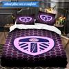 3PCS Fc Crest Design Printed Soft Bedding Set,Including 1pc Duvet Cover And 2pcs Pillowcases Perfect for Bedroom, Dormitory, Fan gift