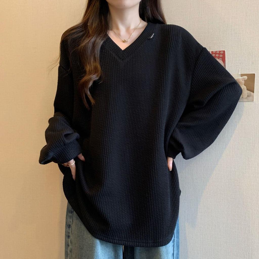 Women Clothes Trend Loose All-match Youth T-Shirts Spring Autumn Long Sleeve Solid Simplicity Street Casual Tops Fashion Vintage