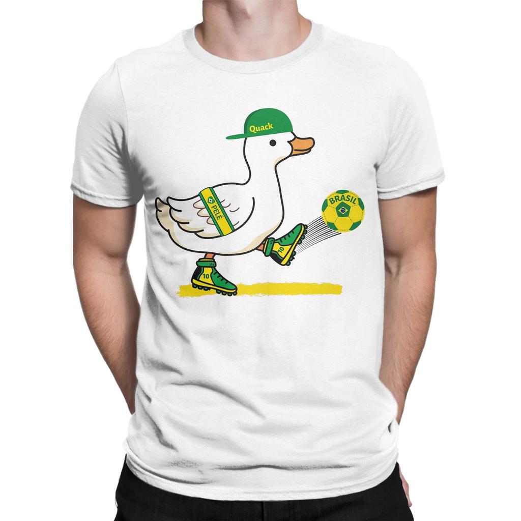Pele soccer duck Mexico TShirt for Men Women Vintage Cotton Tee Shirt O Neck Short Sleeve T Shirts Birthday Gift Clothing