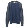 Made In Italy Wool Blend Long Sleeve Two-tone Color Sweater L Blue Men's Used
