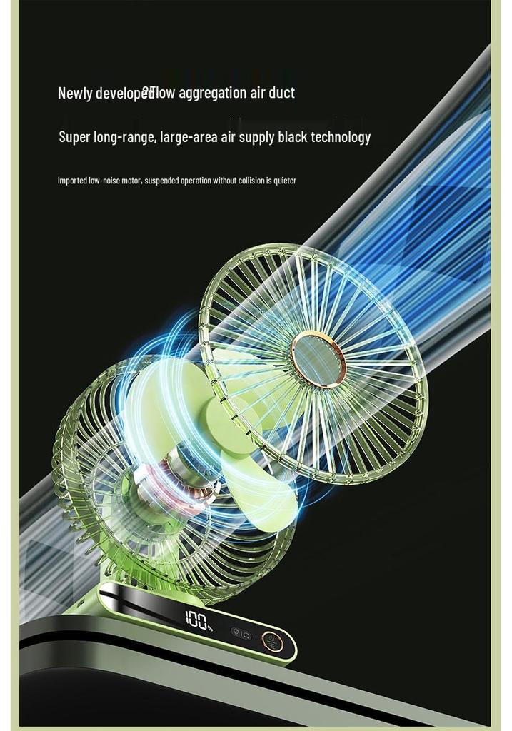 Rechargeable Portable Mini Oscillating Fan for Dorm, Office & Outdoor Use