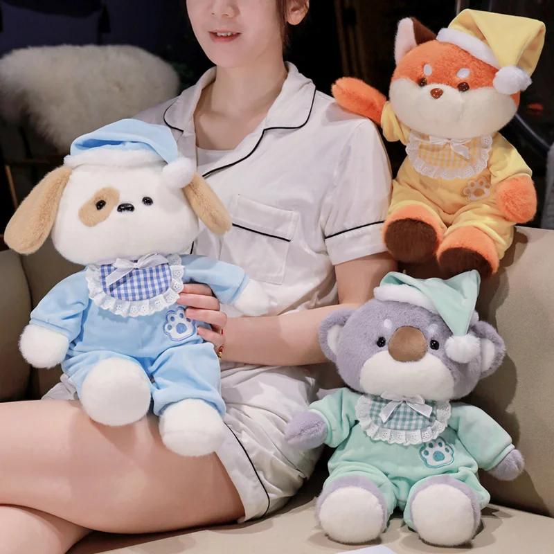 Очаровательная пижама, собака, лиса, коала, плюшевая игрушка, мягкая, спокойной ночи, кукла, животное, детская подушка, рождественский подарок на день рождения