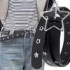 PU Leather Rivet Belt Adjustable Women Waist Belt Fashion Star Waistband  Men
