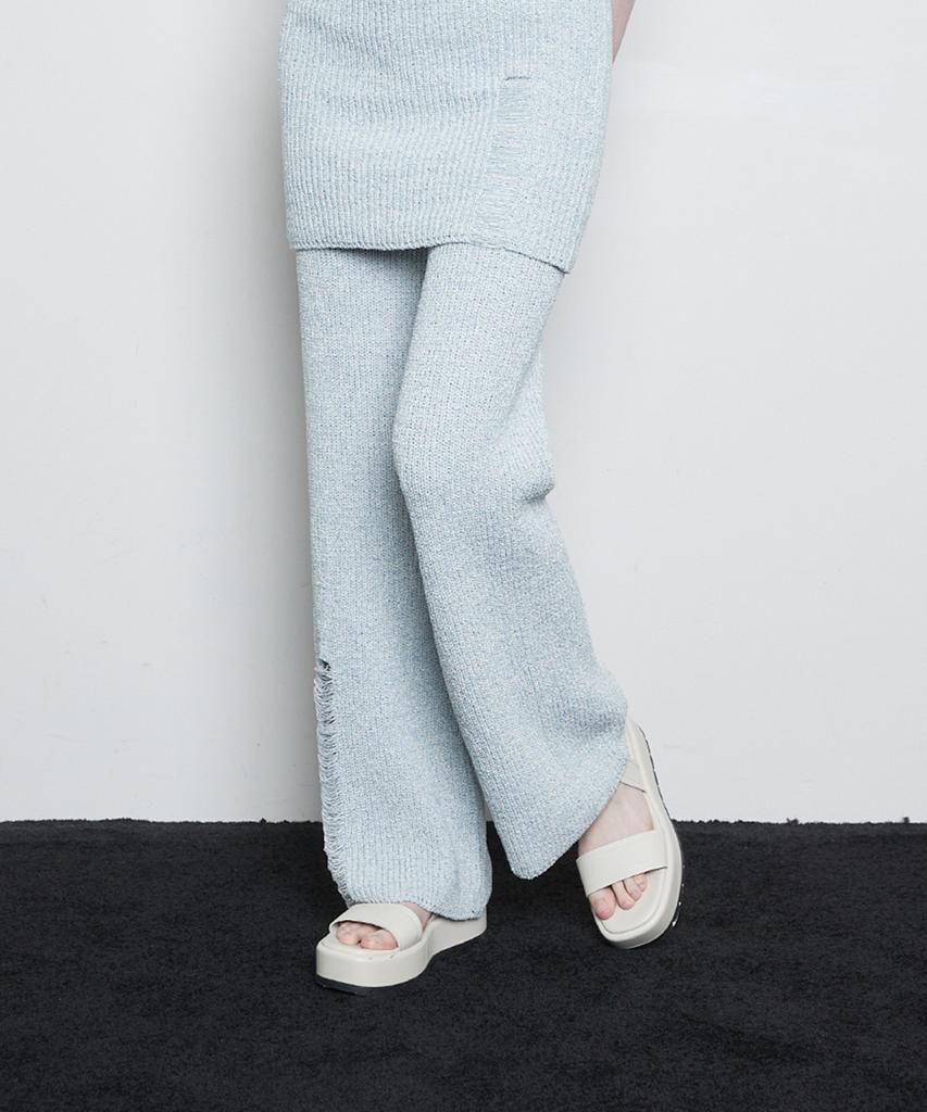 LARTIGENT L3 Demage Knit Pants(Sky Blue)