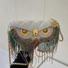 Luxury Brand Women Bag Cute Owl Design Crossbody Bag Purse Summer Cylinder Tassel Mini Shoulder Bag Handbag Lady Lingge Hobo Bag