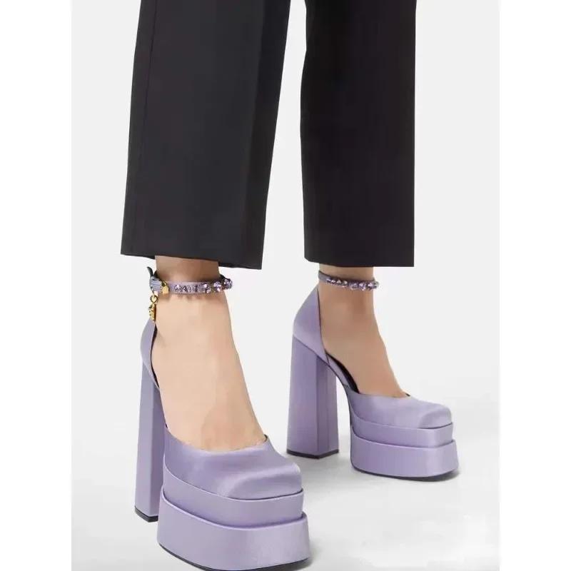 Ночной клуб CRYSTAL женские туфли-лодочки модная платформа толстый высокий каблук женские сексуальные стриптизерша вечеринка сандалии обувь