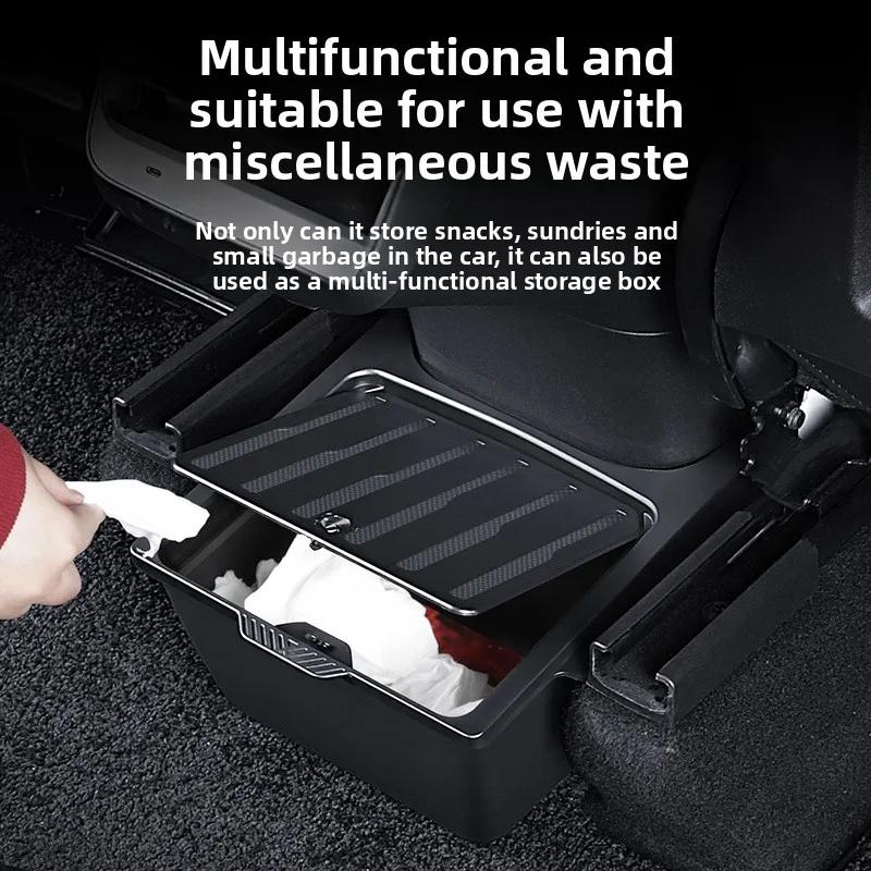 Car Sticker For Tesla Model Y Rear Storage Box Rear Middle Storage Box Garbage Can Storage Wholesale Car Accessories Modificatio