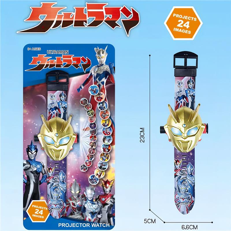 Детские часы в стиле аниме «Ультрамен», детские часы, игрушки, милые мультяшные проекции со вспышкой, часы, подарки на день рождения