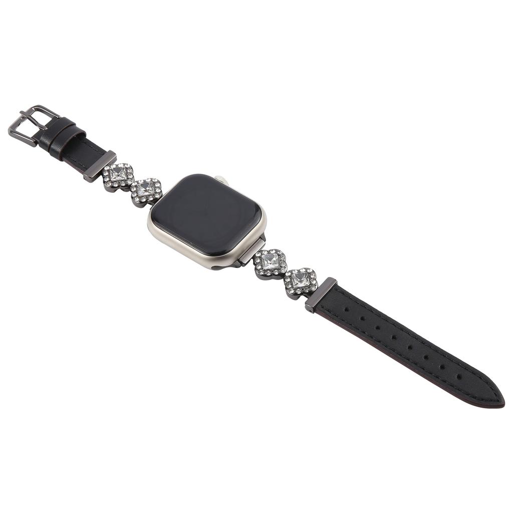 Watch Band For Apple Watch Series 10 9 8 7 SE 6 5 4 3 2 1 42mm 41mm 40mm 38mm Ultra Fiber Leather Diamond-Shaped Strap