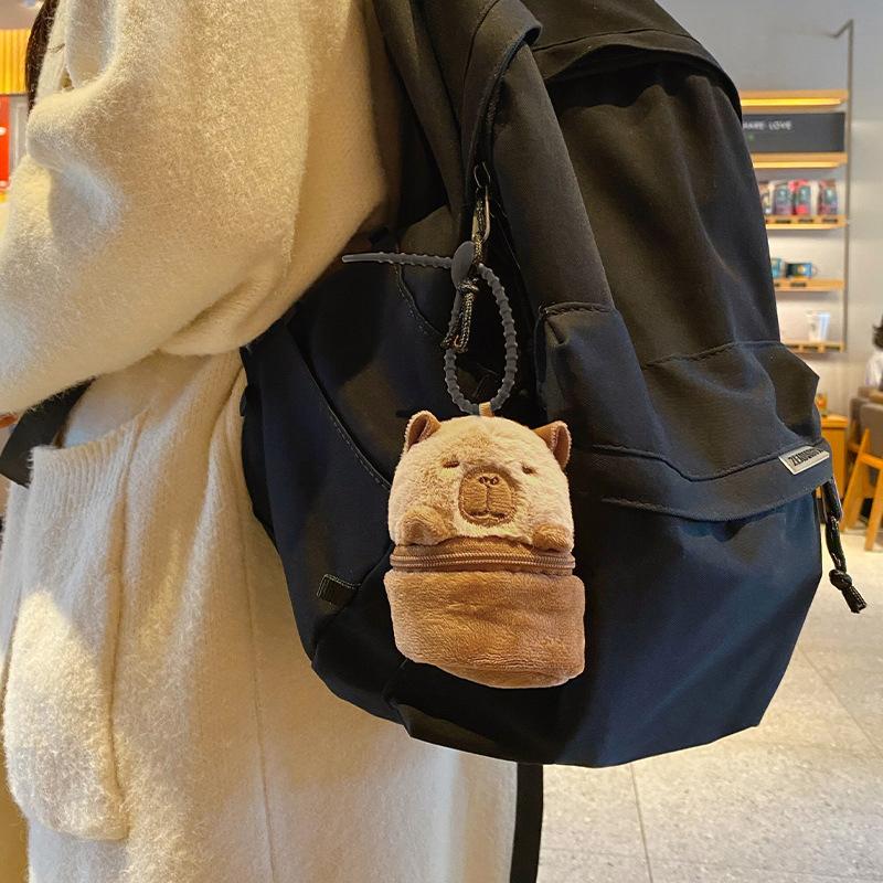 Милая кулон-чашка в виде морской свиньи, брелок для ключей, плюшевая игрушка-кукла Capibala, брелок для автомобиля, сумка, брелок, украшение, подарок для ребенка