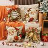 Retro Style Christmas Pillow Cover Holiday Party Decoration Sofa Cushion Bedroom Bedside Cushion Cover