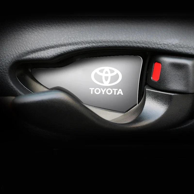 WTRK1 4pcs Car Interior Door Handle Bowl Frame Cover Trim Sticker For Toyota Prado Yaris Hilux Fortuner Corolla Camry Car stickers