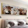 Cows with Flowers Posters Abstract Animals Canvas Painting Wall Art Pictures for Living Room Home Decoration Cuadros No Frame