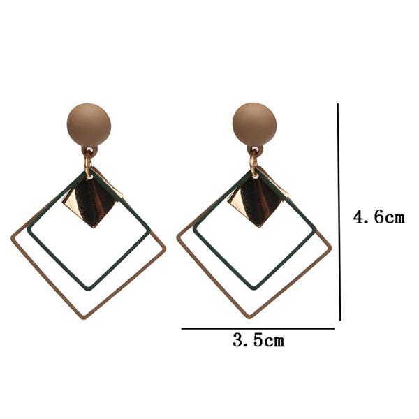 Fashion Korean Metal Drop Earrings Women's Multi Geometry Square Presentation Earrings Gifts Jewelry