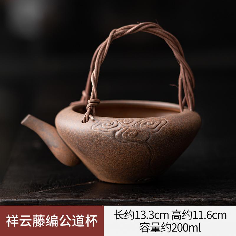 Ретро грубая керамика с ручкой сбоку, уличный обогреватель, печь на спирту, угольная печь, чайник для кипящей воды, чайный сервиз