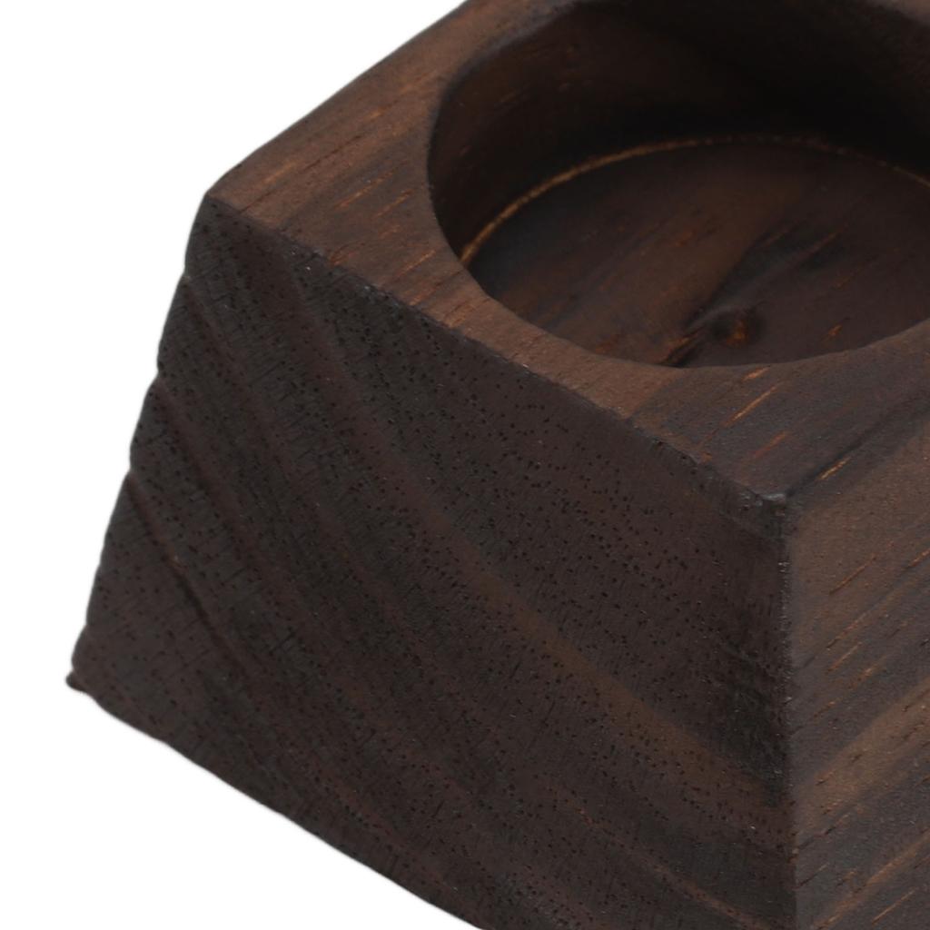 Candle Holder Trapezoid Wood Retro Table Decoration Ornament for Christmas Day Wedding