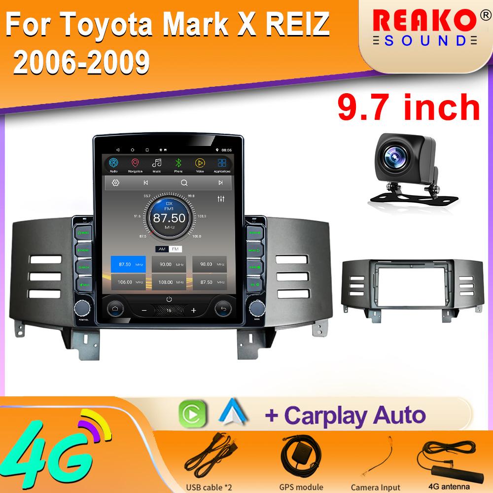 9.7" Vertical Style Tesla Screen Car Radio For Toyota Reiz Mark X RHD LHD 2007 2009 GPS Navigation Multimedia Player Carplay