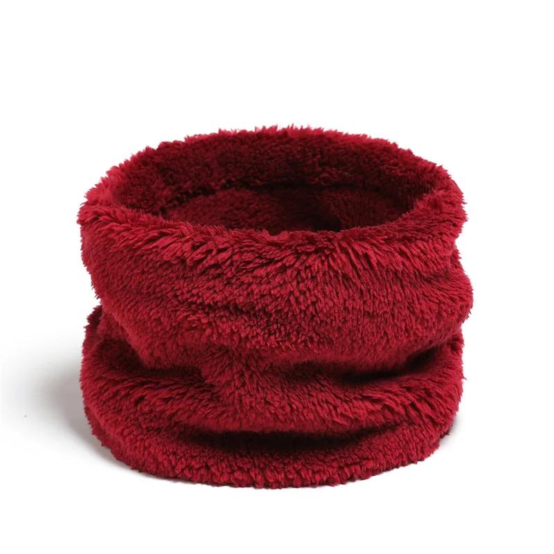 New Cashmere Warm Neckerchief Winter Ring Scarf Solid Plush Thick Neck Scarves Men Women Children Full Face Mask Bufanda Muffler