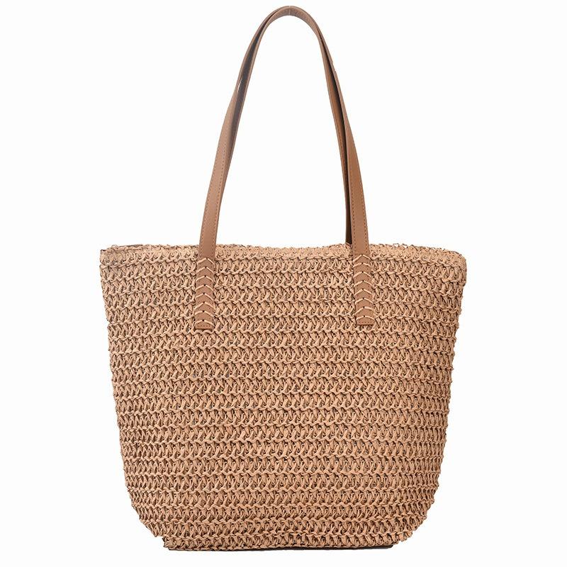 Summer Large-capacity Straw Woven Bag Women's New Commuter Shoulder Bag Seaside Beach Woven Tote Bag