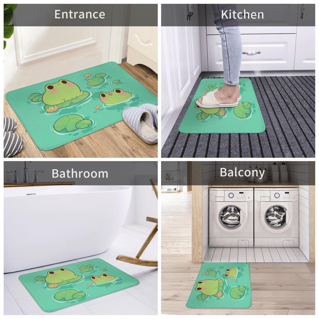 Froggies by the water Anti-slip Doormat Floor Mat Antiwear Carpet Rug for Kitchen Entrance Home Bathroom Footpad Mats