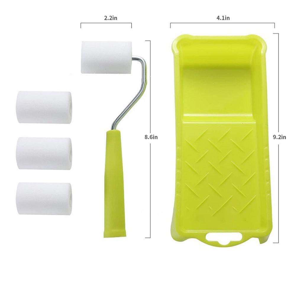 Foam Paint Roller Kit Painting Repair Brush Small Paint Roller Tray Set