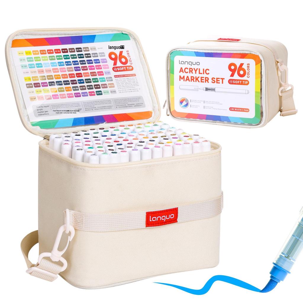 Набор акриловых маркеров Blue Fruit 240 цветов с мягким наконечником для студенческих граффити и рисования