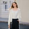 Outer Long-Sleeved Hooded Knitted Cardigan