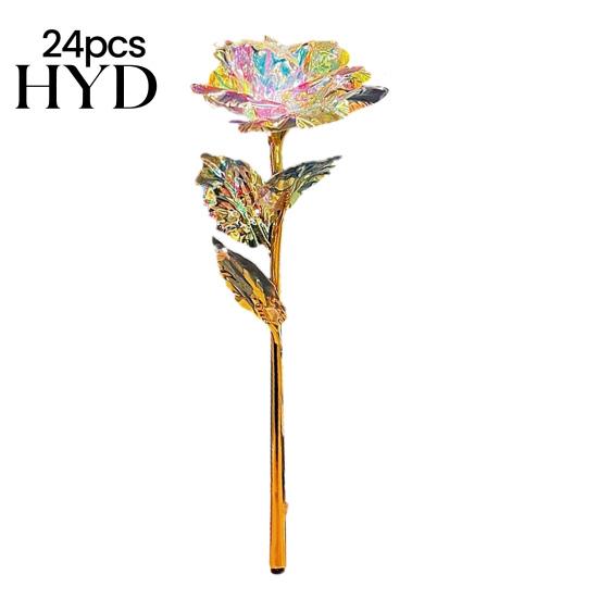 Hall Decor Flower Artificial Colorful Rose Rainbow Present for Flowers Mother's Day Thanksgiving Valentine's Birthday Party